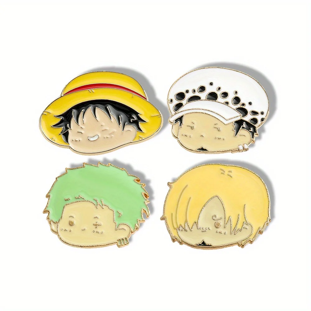 Anime Cosplay Simple - Lot de 4 broches personnages d'anime,