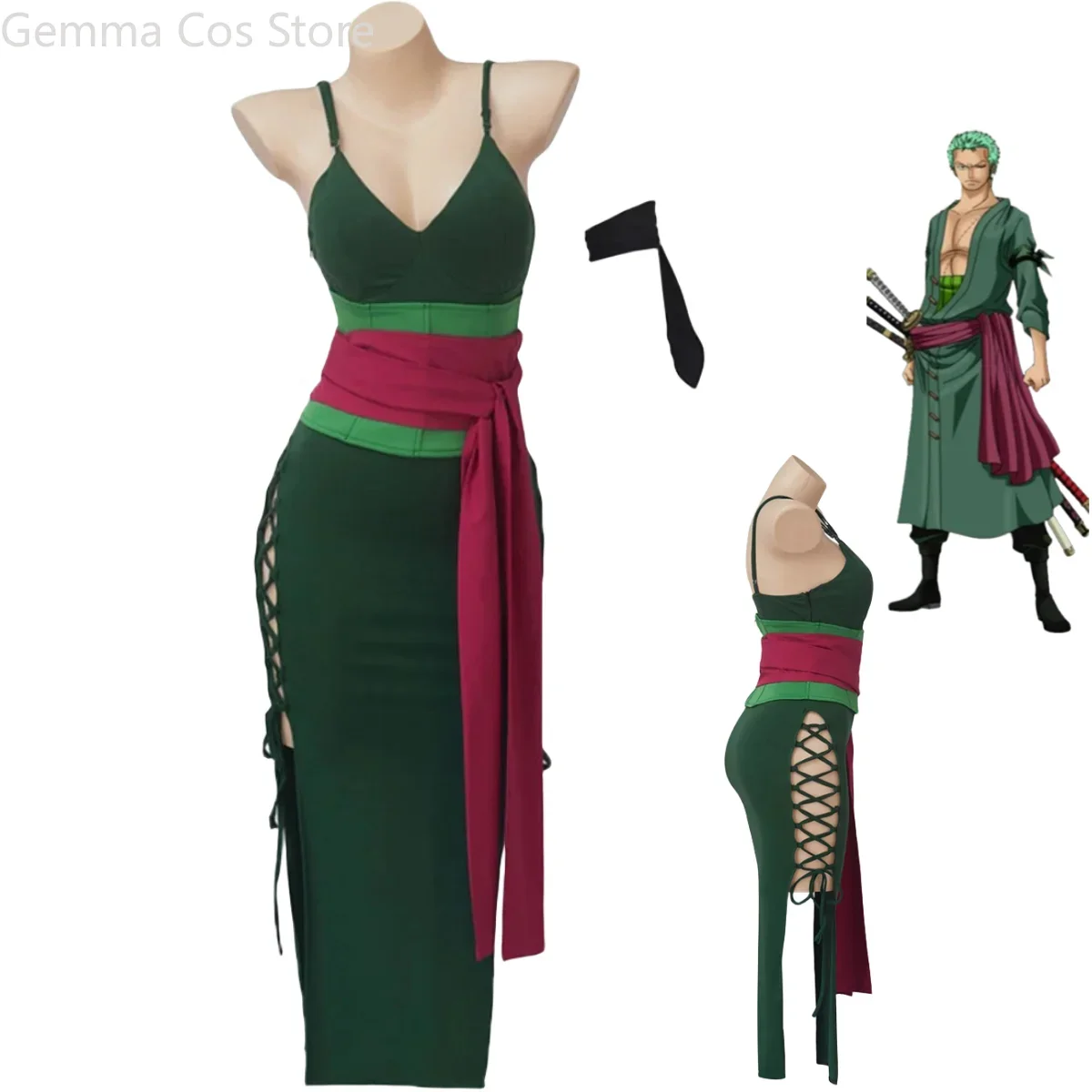 Anime Zoro Cosplay Female - Costume de Cosplay Anime Roronoa Zoro,