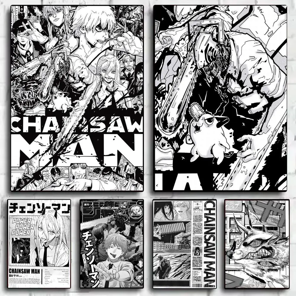 Anime Cosplay Wallpaper - Affiche classique Anime C_Chainsaw M_Man, autocollants