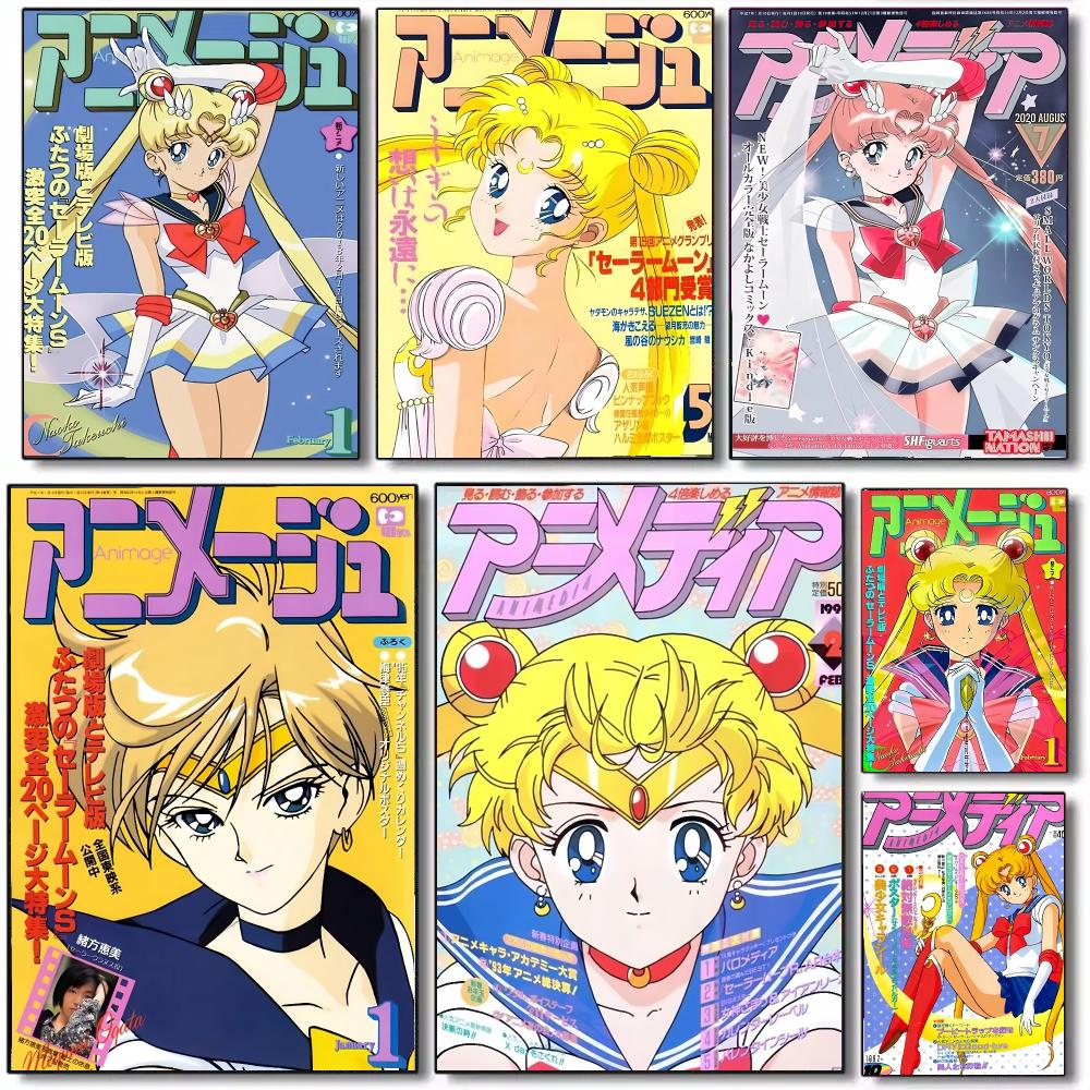Anime Cosplay Wallpaper - Affiche d'art mural imprimée Sailor Moon,